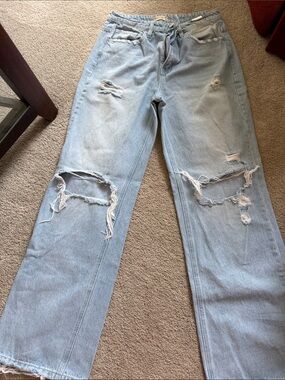Altar'd State Light Blue High-Rise Distressed Jeans